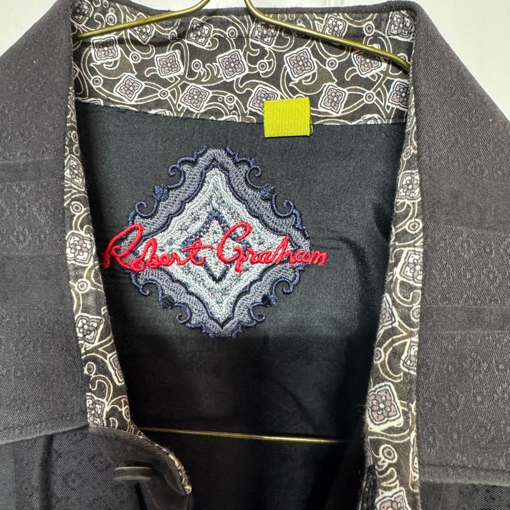 Robert Graham Black Patterned Button Down Shirt M… - image 6